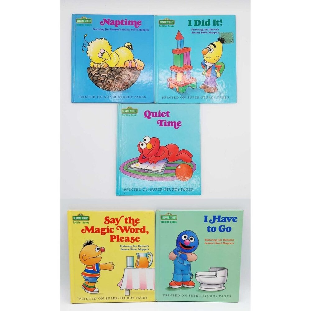Vintage Sesame Street Toddler Hardcover Picture Books Lot of 5 Jim Henson